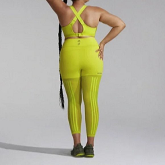 adidas Womens Ivy Park x Peloton Shock Lime BR Plus siz Tape Bra Size 2X HG0591 - Picture 2 of 4